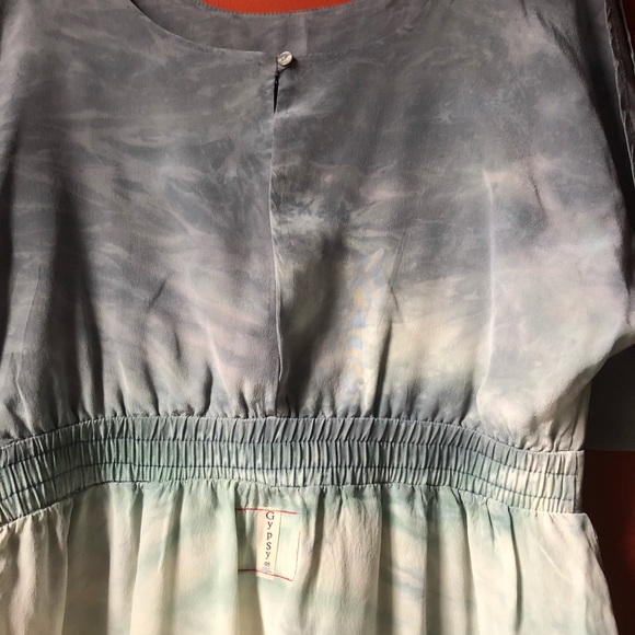 ❤️Gypsy 05 Silk Ombré Tie Dye Boho Mini Dress S - Picture 5 of 8